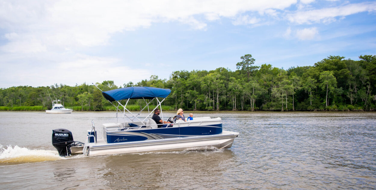 pontoon boat rentals with outboard engine