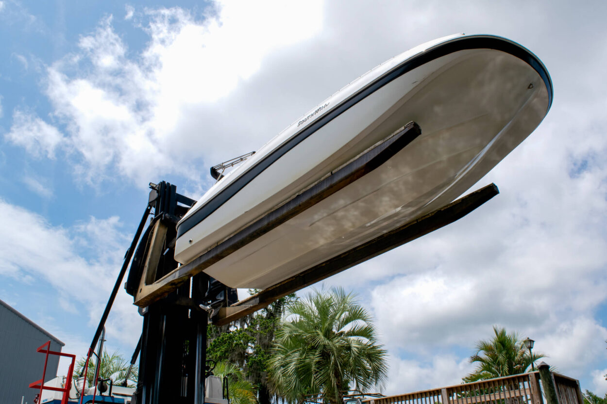 boat retrieval from storage at wacca wache marina