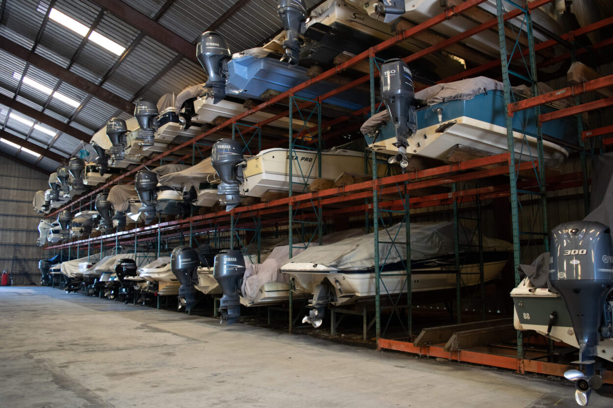 dry rack boat storage available on murrells inlet at wacca wache marina
