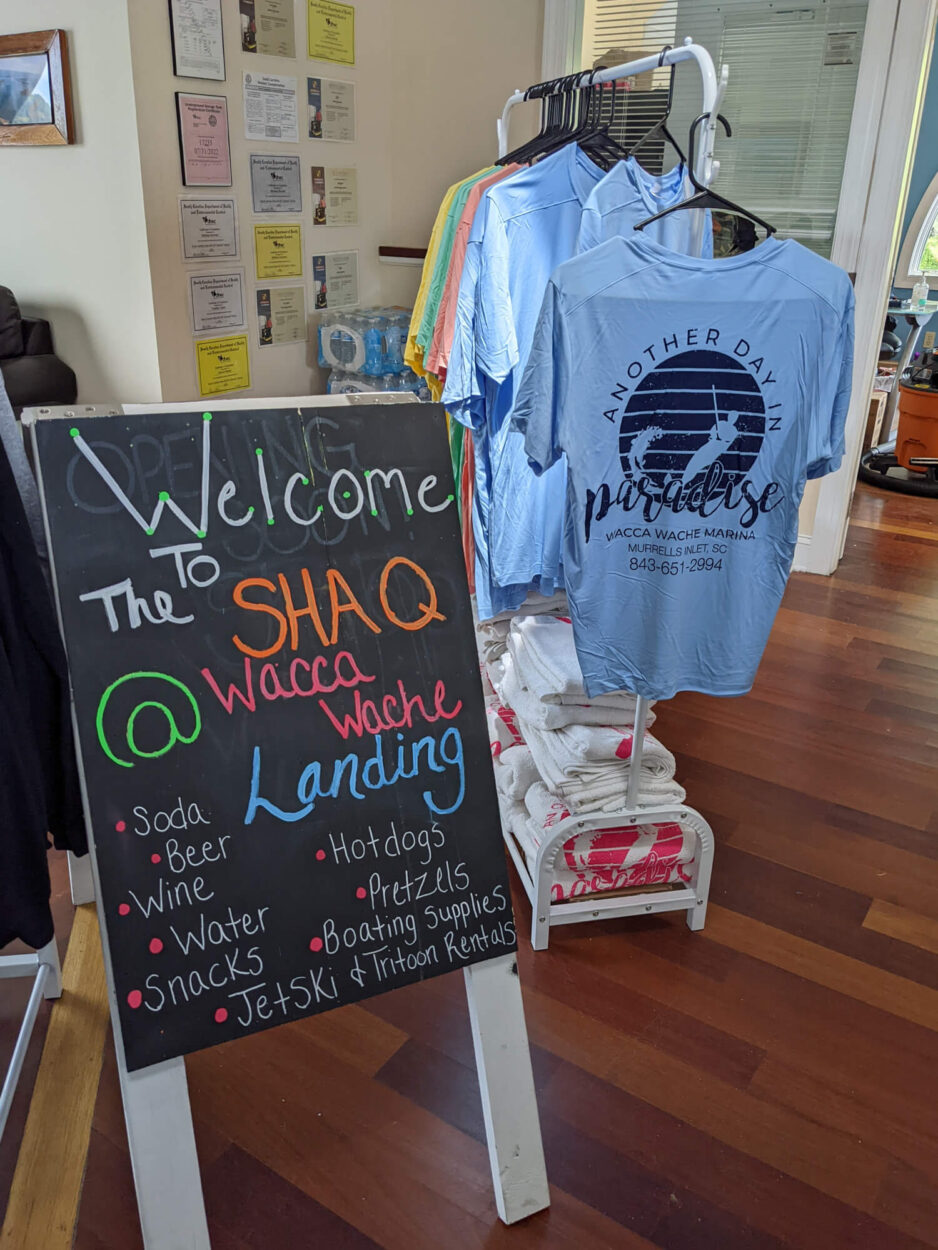 entrance of the shaq at Wacca Wache Marina