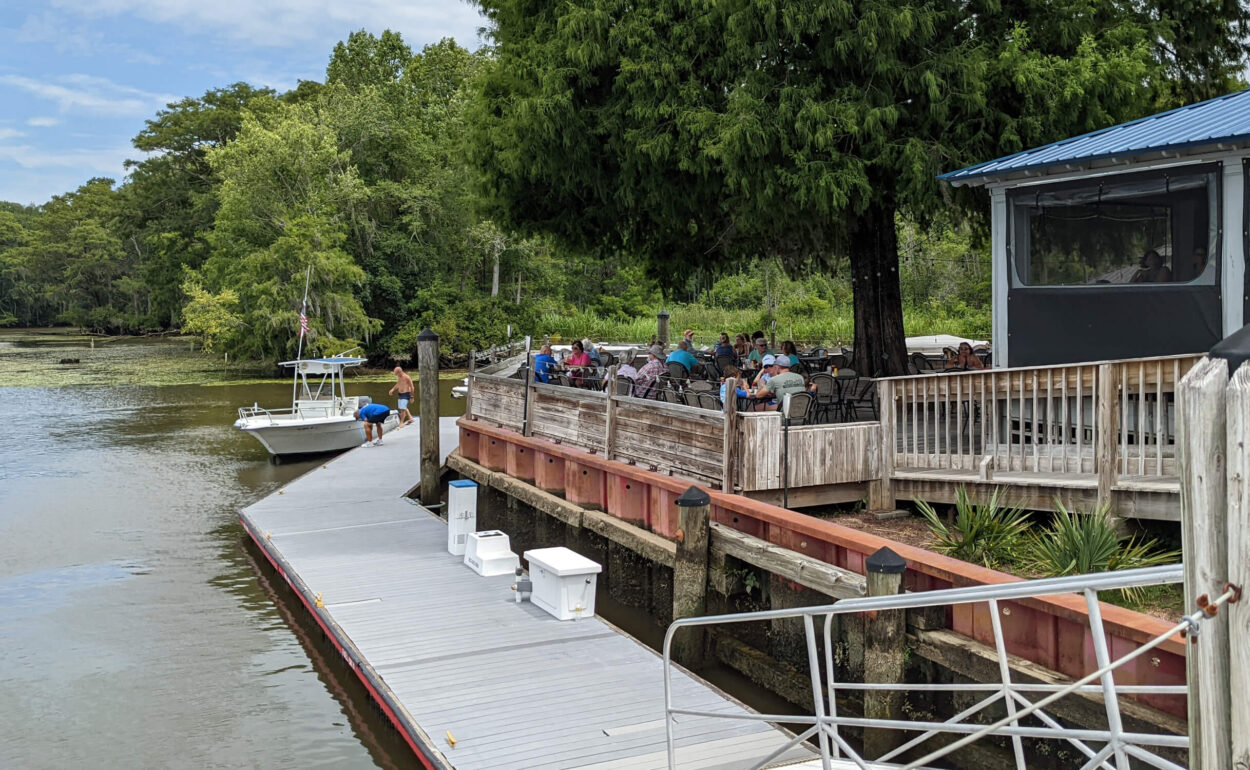 waterside dining at Wacca Wache Marina in Murrells Inlet SC